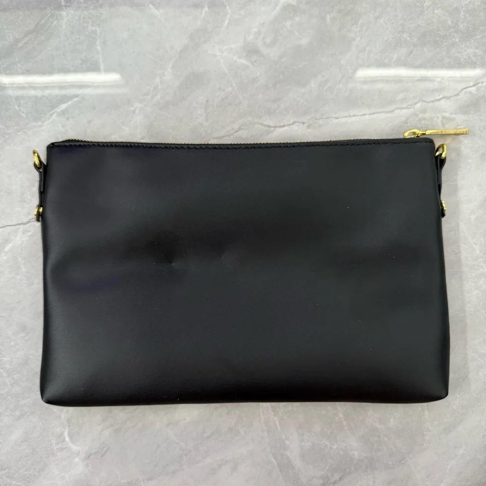 NWOT Joy & Iman Leather Velvet Clutch Crossbody Strap Purse Zipper Closure Bag - Picture 10 of 15